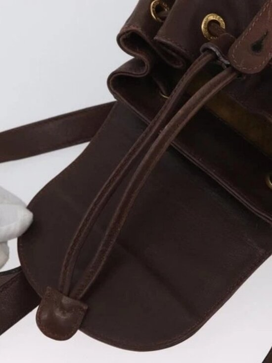 GUCCI Bamboo Backpack Leather Brown Gold 003 2058 0030 Auth BA11134 main image 11